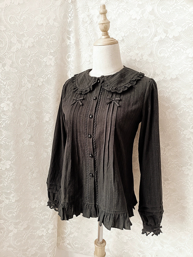 Cotton Sweet Lolita Blouse, Single / Fleece Lined Version - Image 3