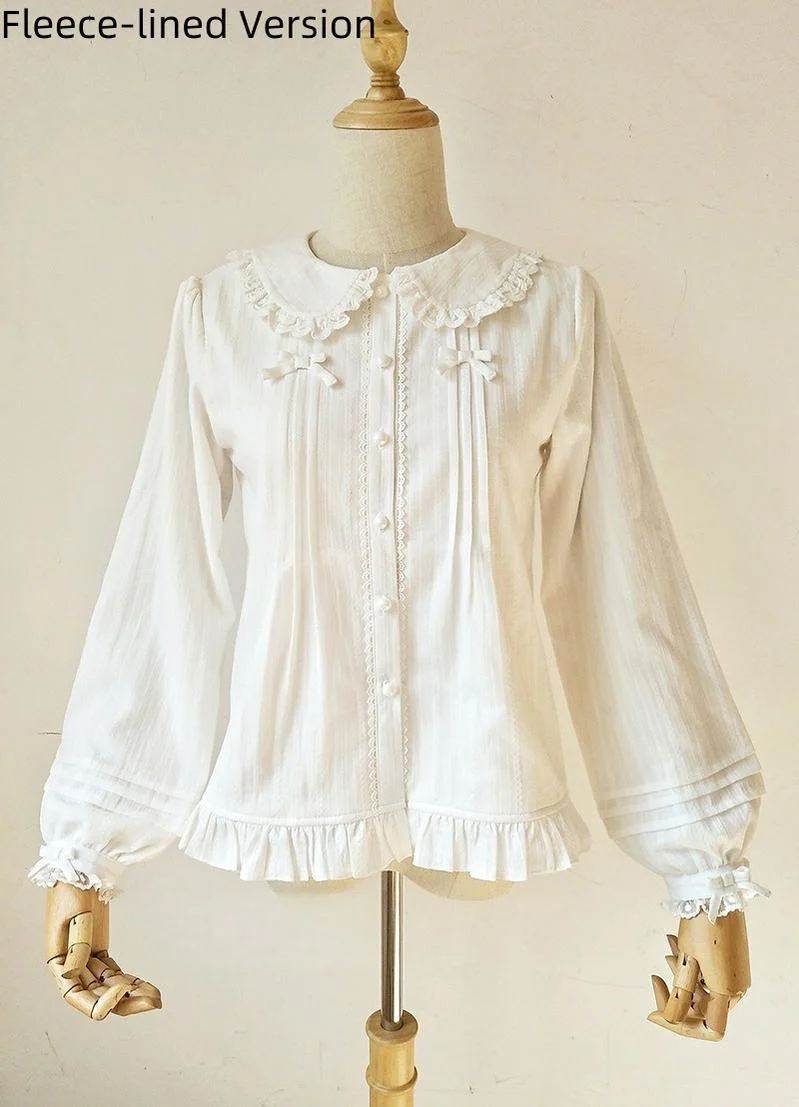 Cotton Sweet Lolita Blouse, Single / Fleece Lined Version - Image 4