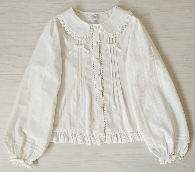 Cotton Sweet Lolita Blouse, Single / Fleece Lined Version - Image 5
