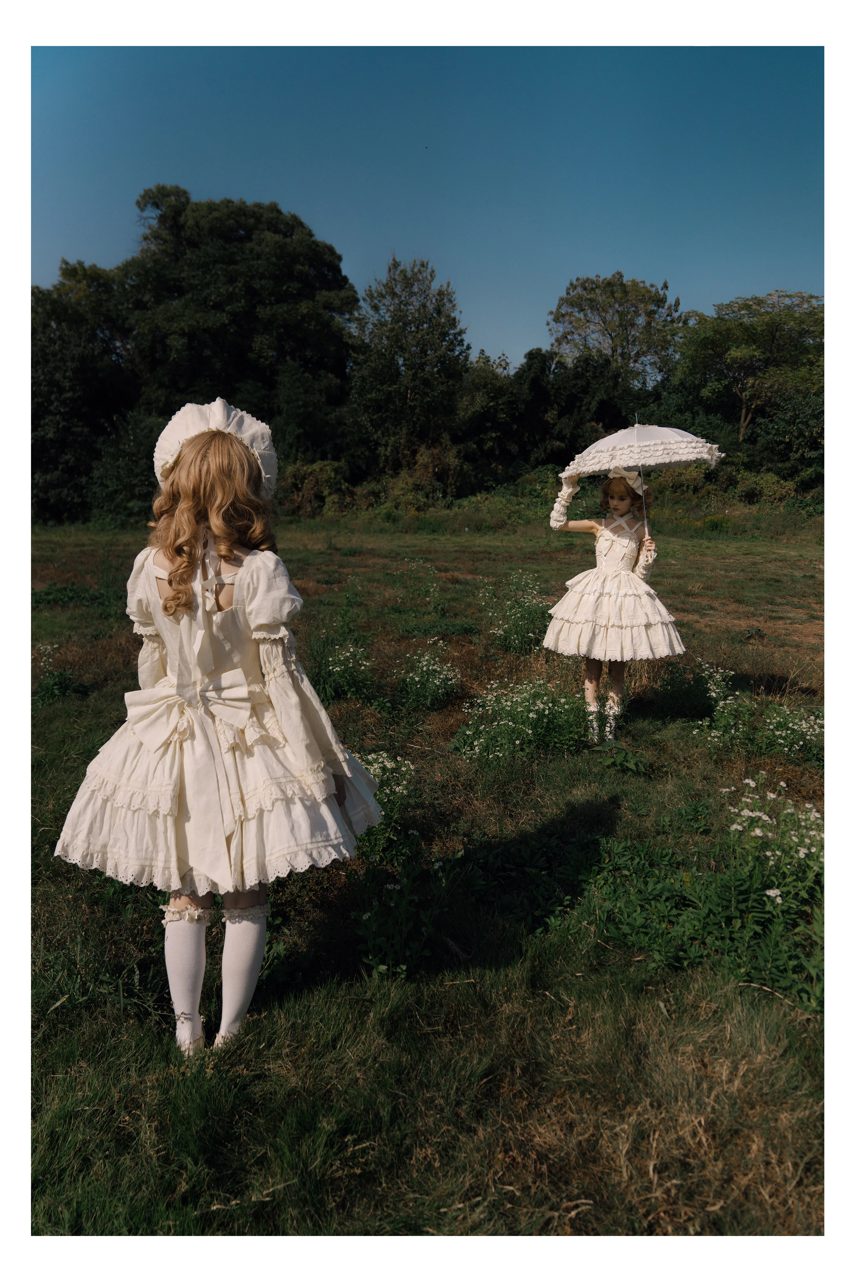 MEEKWIND - Miss Flora - Cotton Sweet Lolita Dress Set Doll-like OP and JSK - Image 10