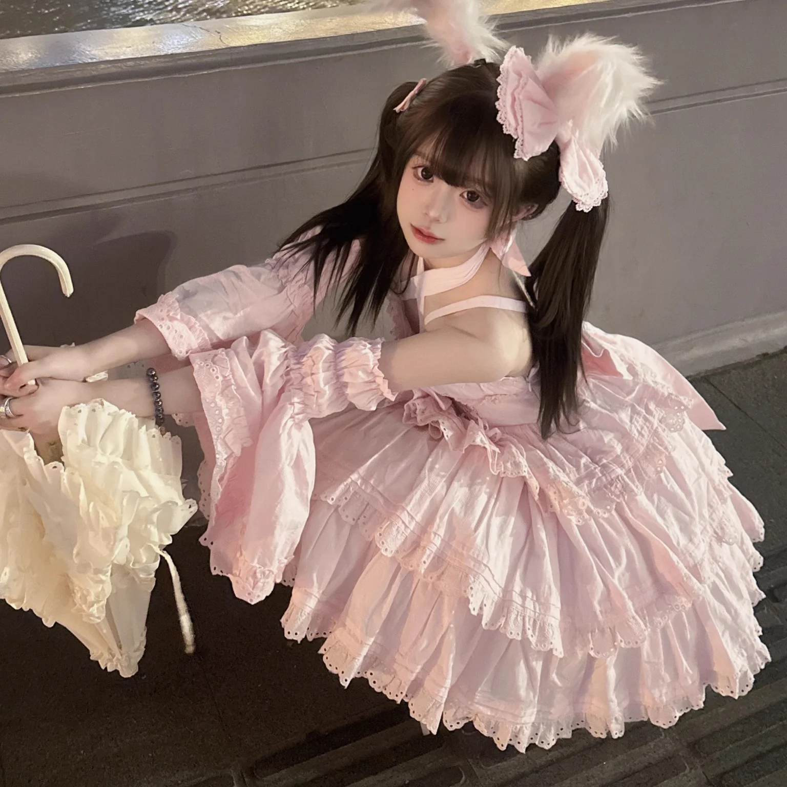 MEEKWIND - Miss Flora - Cotton Sweet Lolita Dress Set Doll-like OP and JSK - Image 11