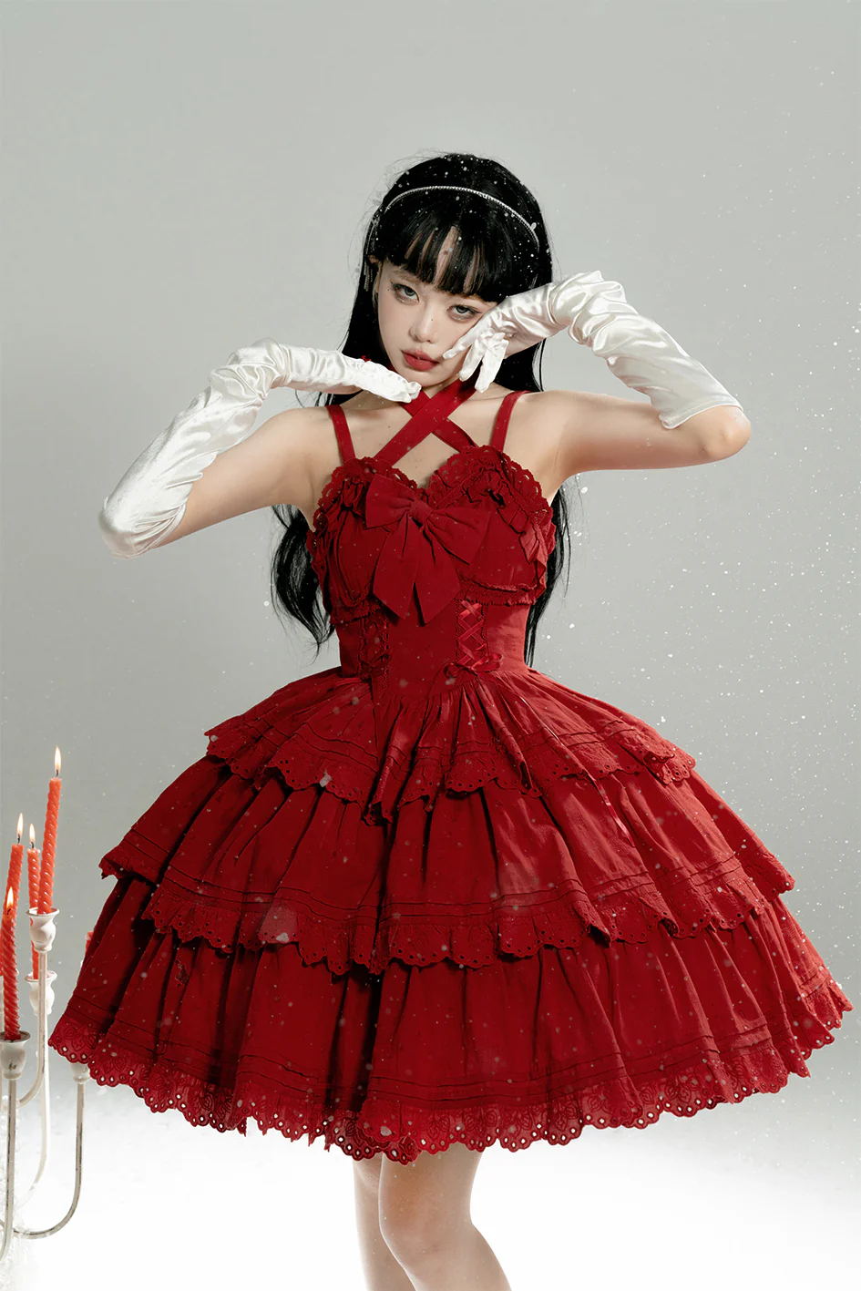 MEEKWIND - Miss Flora - Cotton Sweet Lolita Dress Set Doll-like OP and JSK - Image 13