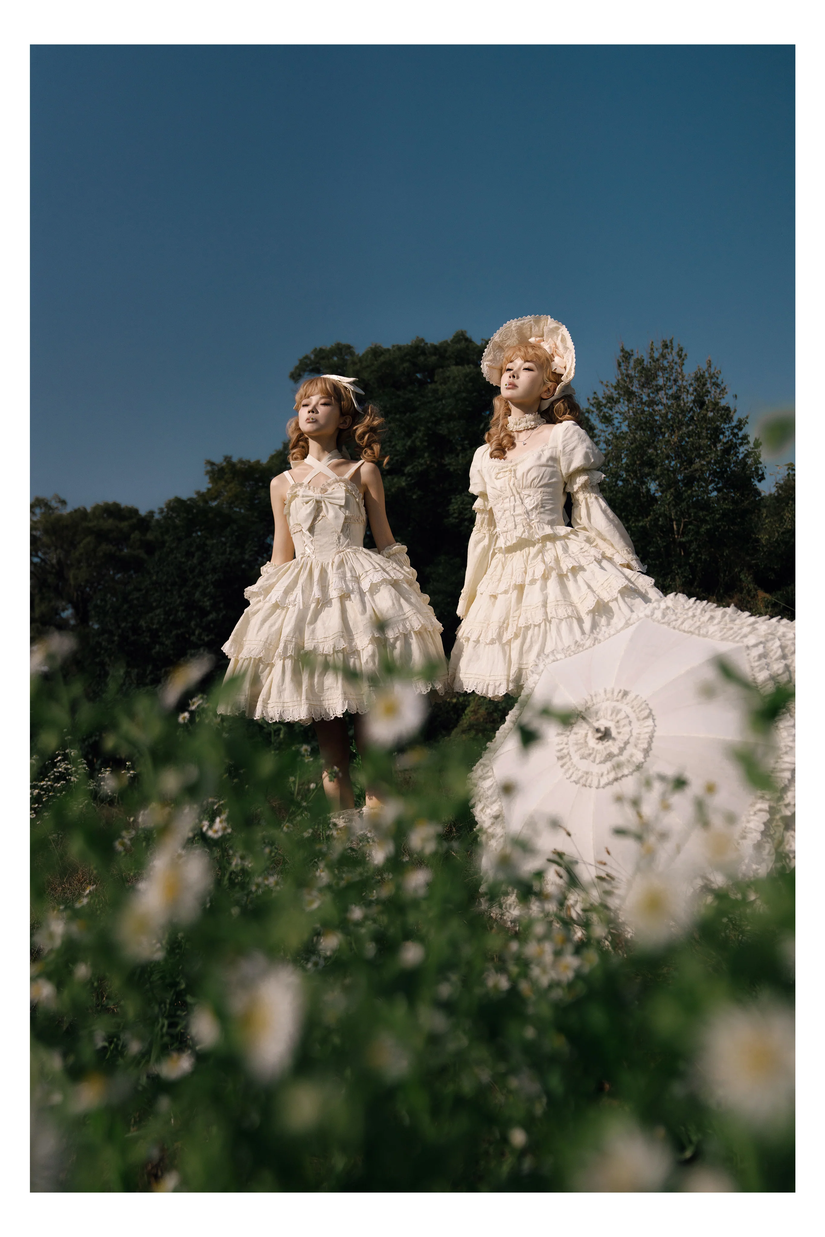 MEEKWIND - Miss Flora - Cotton Sweet Lolita Dress Set Doll-like OP and JSK - Image 6