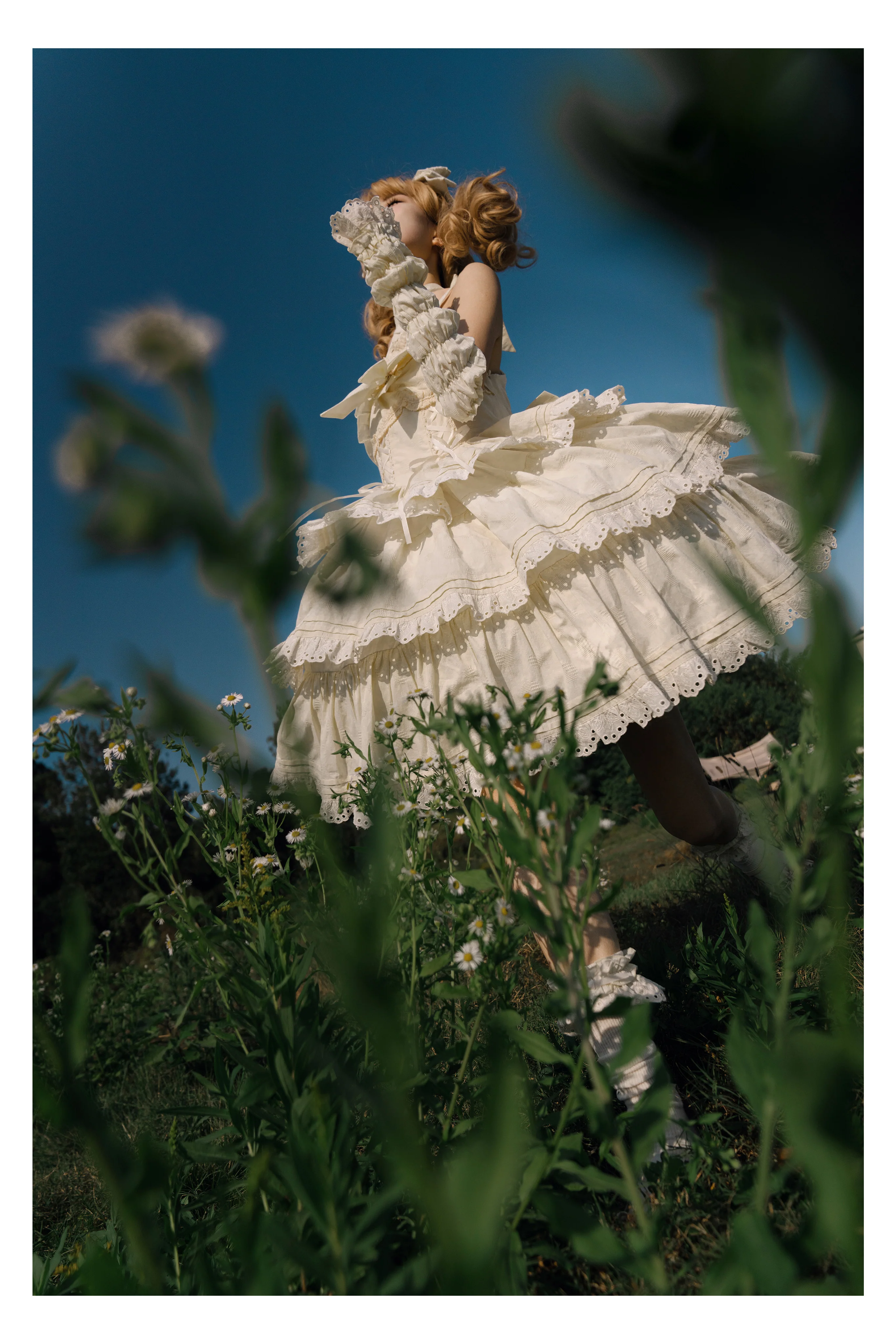 MEEKWIND - Miss Flora - Cotton Sweet Lolita Dress Set Doll-like OP and JSK - Image 9