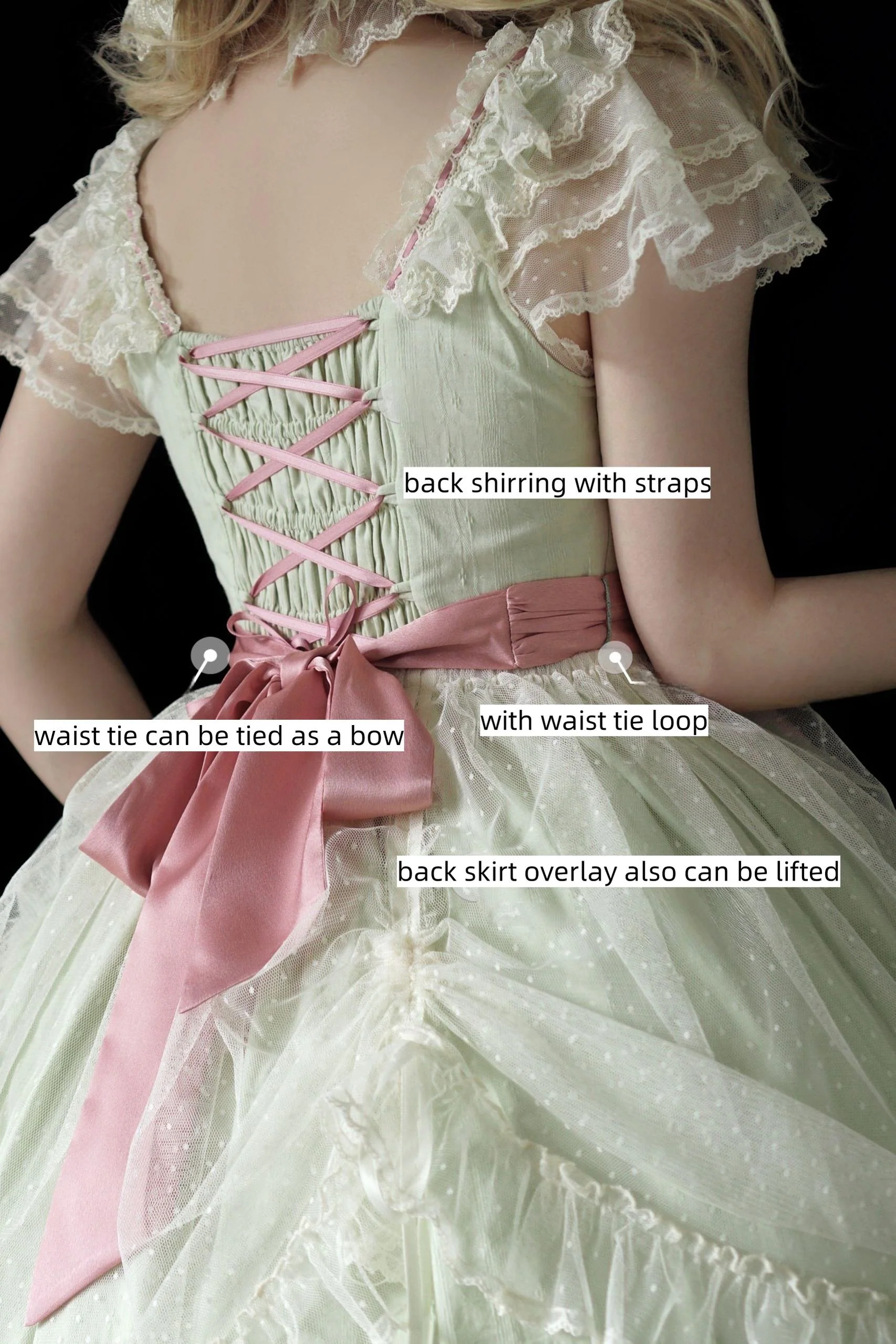 Fluttering Cherry Spring Strings - Cotton Sweet Lolita JSK Dress - Image 30