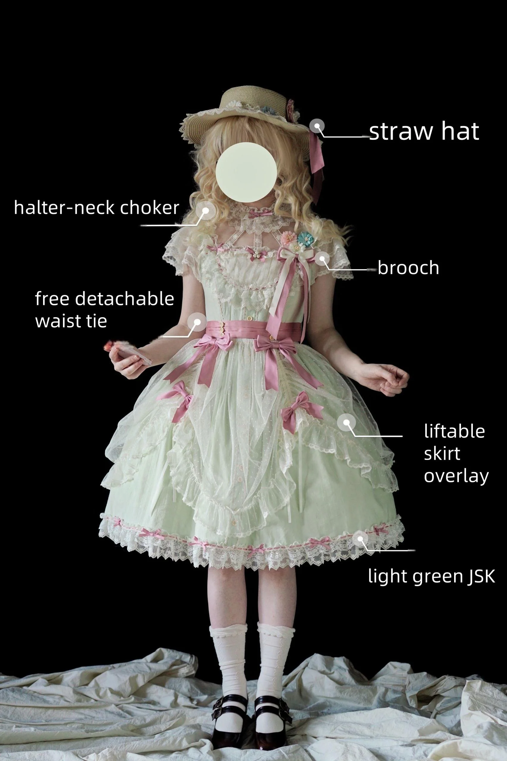 Fluttering Cherry Spring Strings - Cotton Sweet Lolita JSK Dress - Image 31