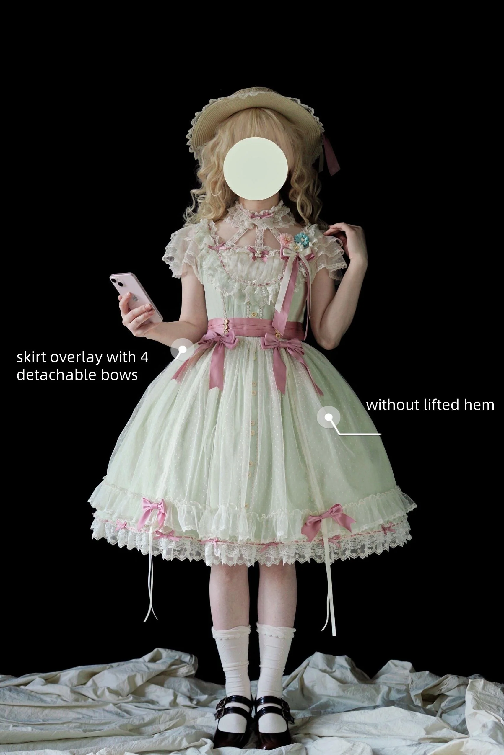 Fluttering Cherry Spring Strings - Cotton Sweet Lolita JSK Dress - Image 32