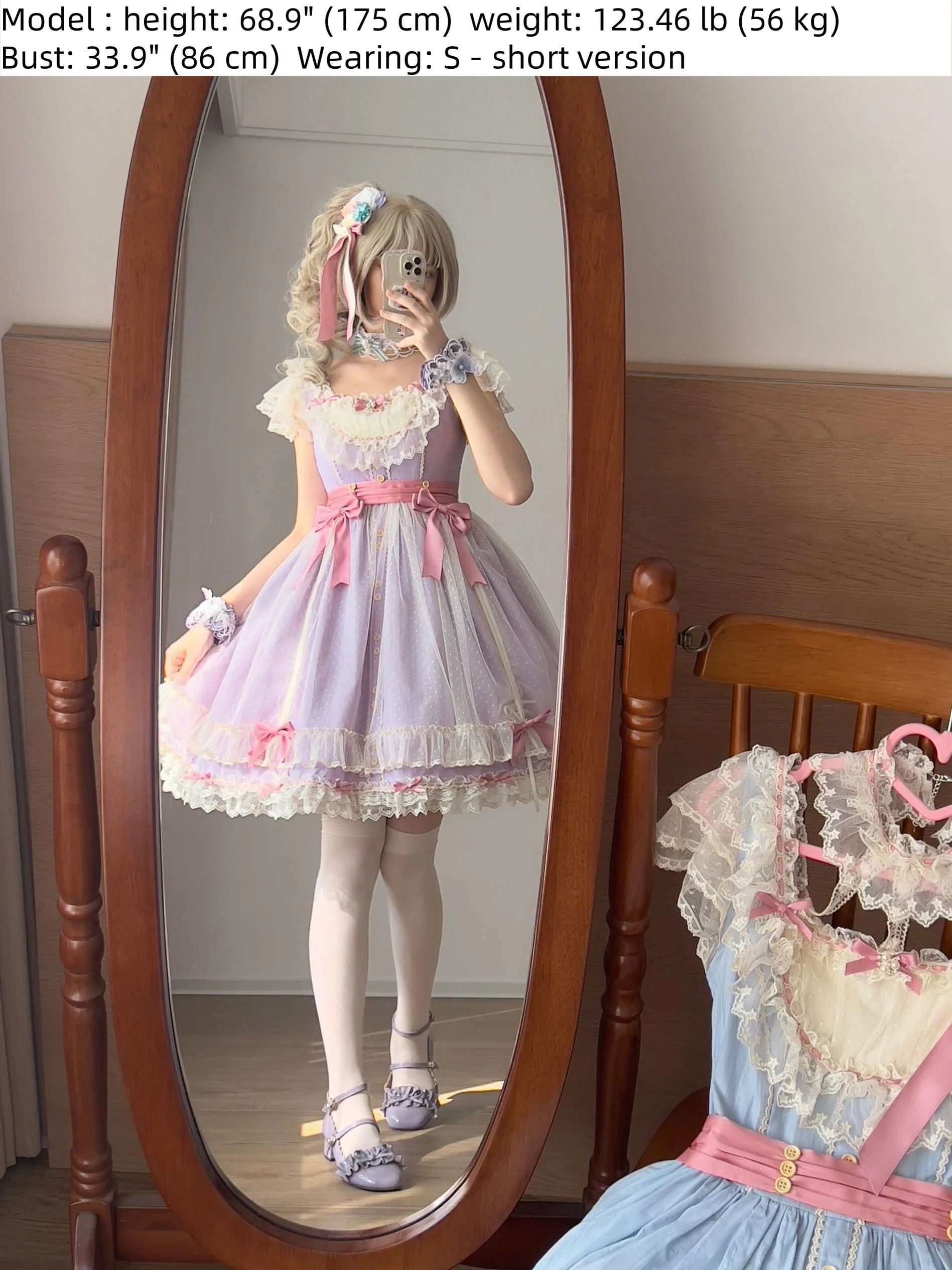 Fluttering Cherry Spring Strings - Cotton Sweet Lolita JSK Dress - Image 42
