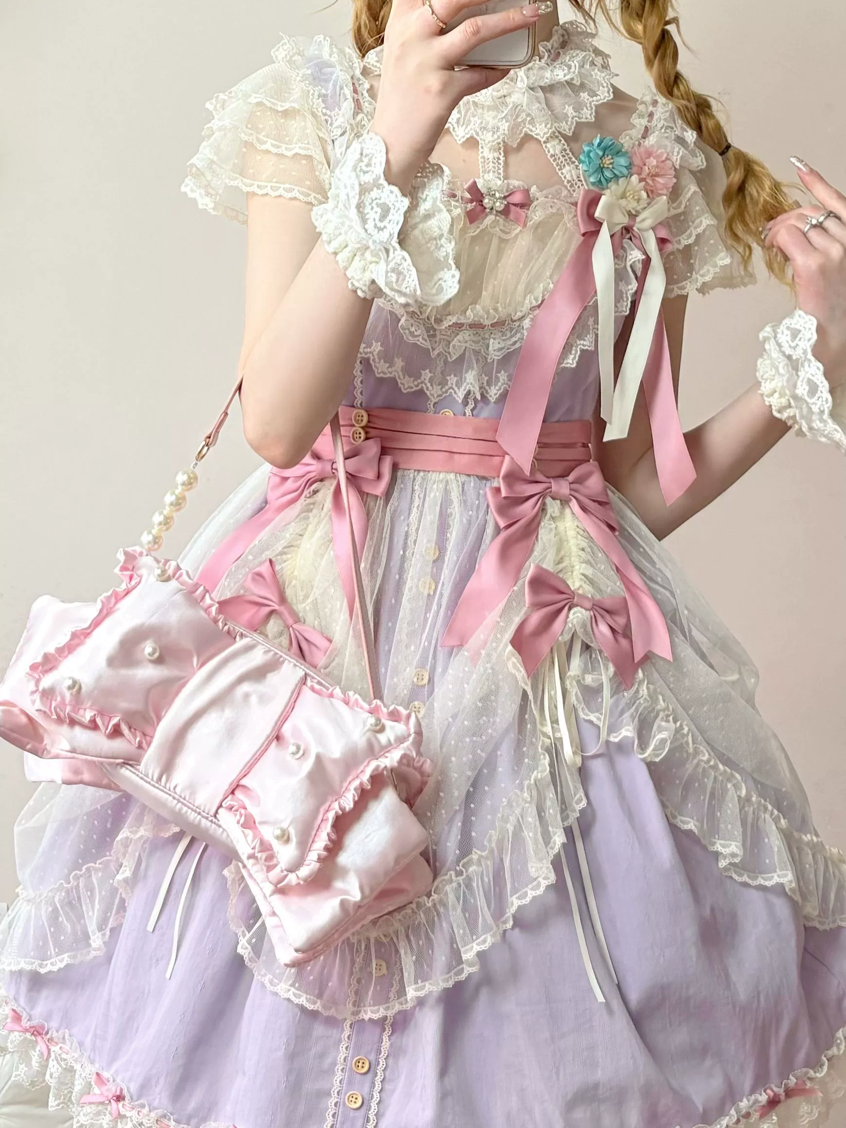Fluttering Cherry Spring Strings - Cotton Sweet Lolita JSK Dress - Image 66