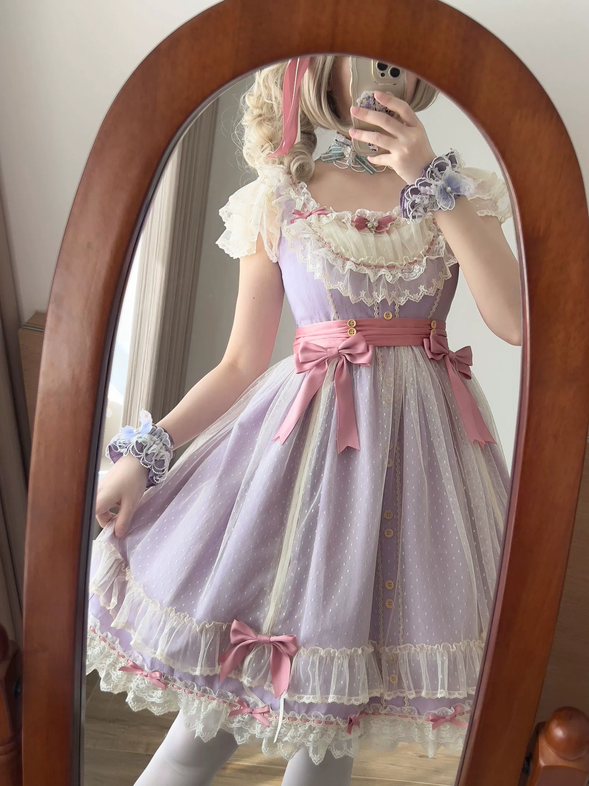 Fluttering Cherry Spring Strings - Cotton Sweet Lolita JSK Dress - Image 70