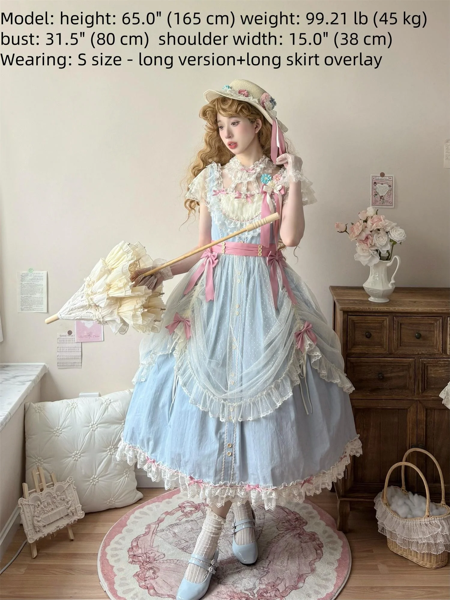 Fluttering Cherry Spring Strings - Cotton Sweet Lolita JSK Dress - Image 71