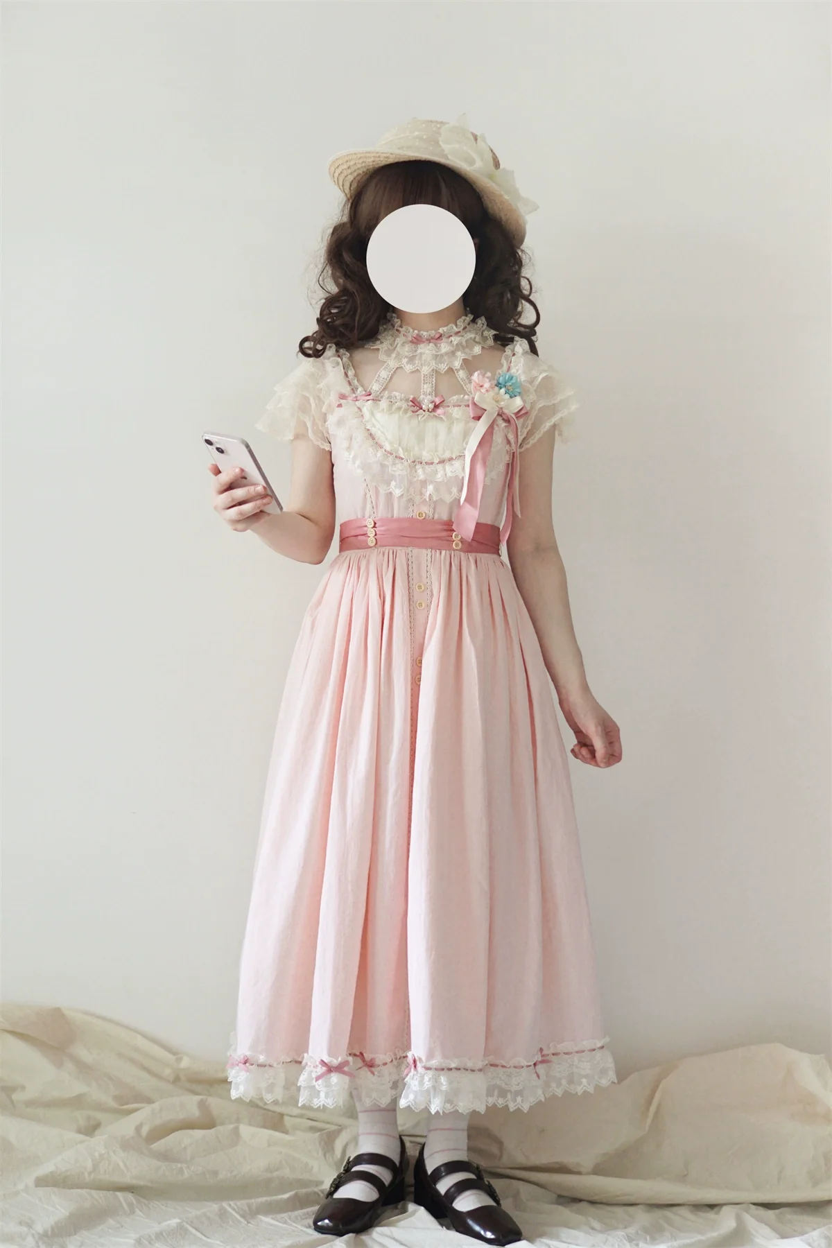 Fluttering Cherry Spring Strings - Cotton Sweet Lolita JSK Dress - Image 79