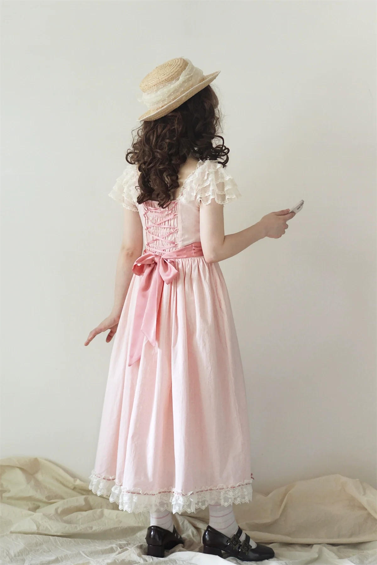Fluttering Cherry Spring Strings - Cotton Sweet Lolita JSK Dress - Image 81