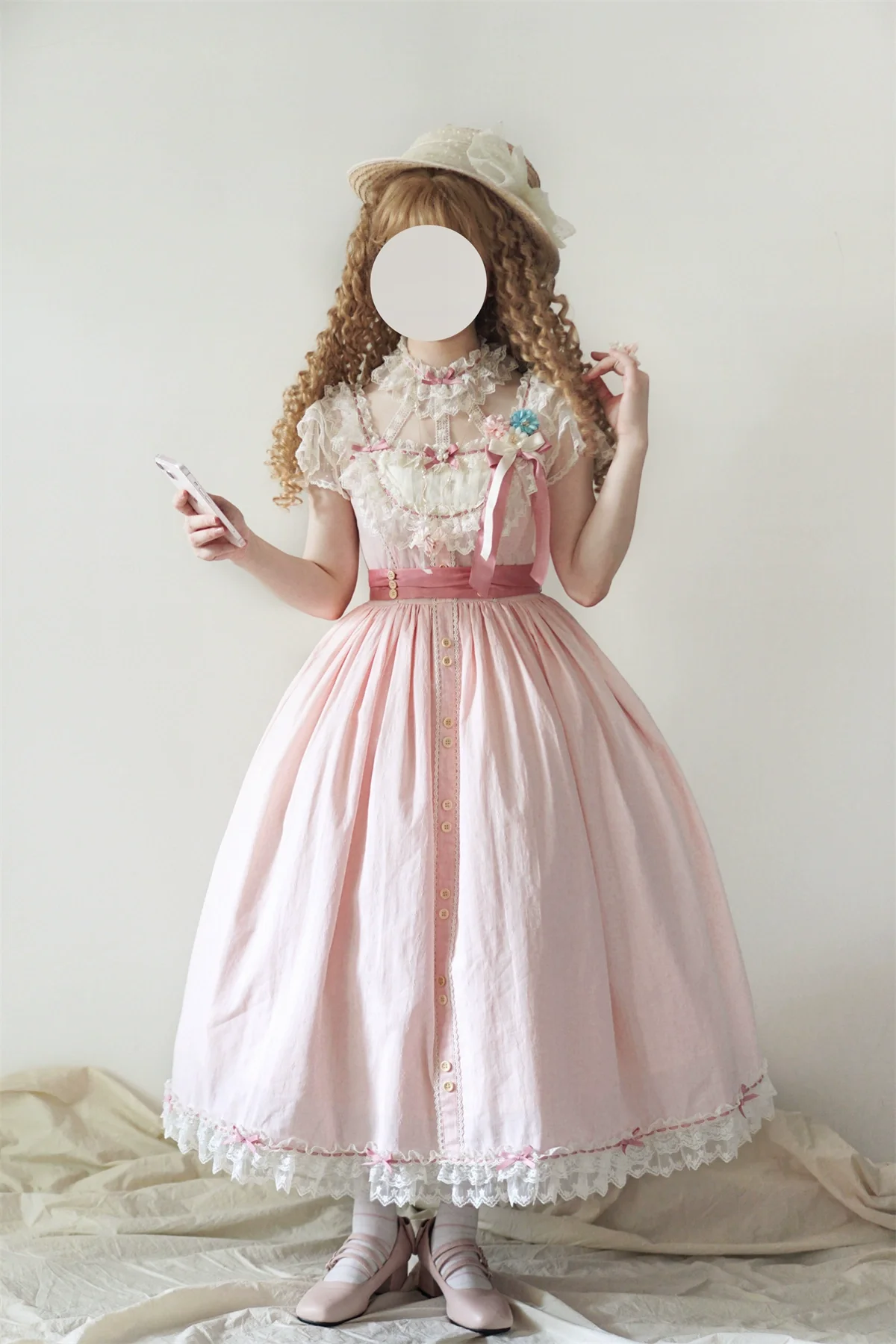 Fluttering Cherry Spring Strings - Cotton Sweet Lolita JSK Dress - Image 82