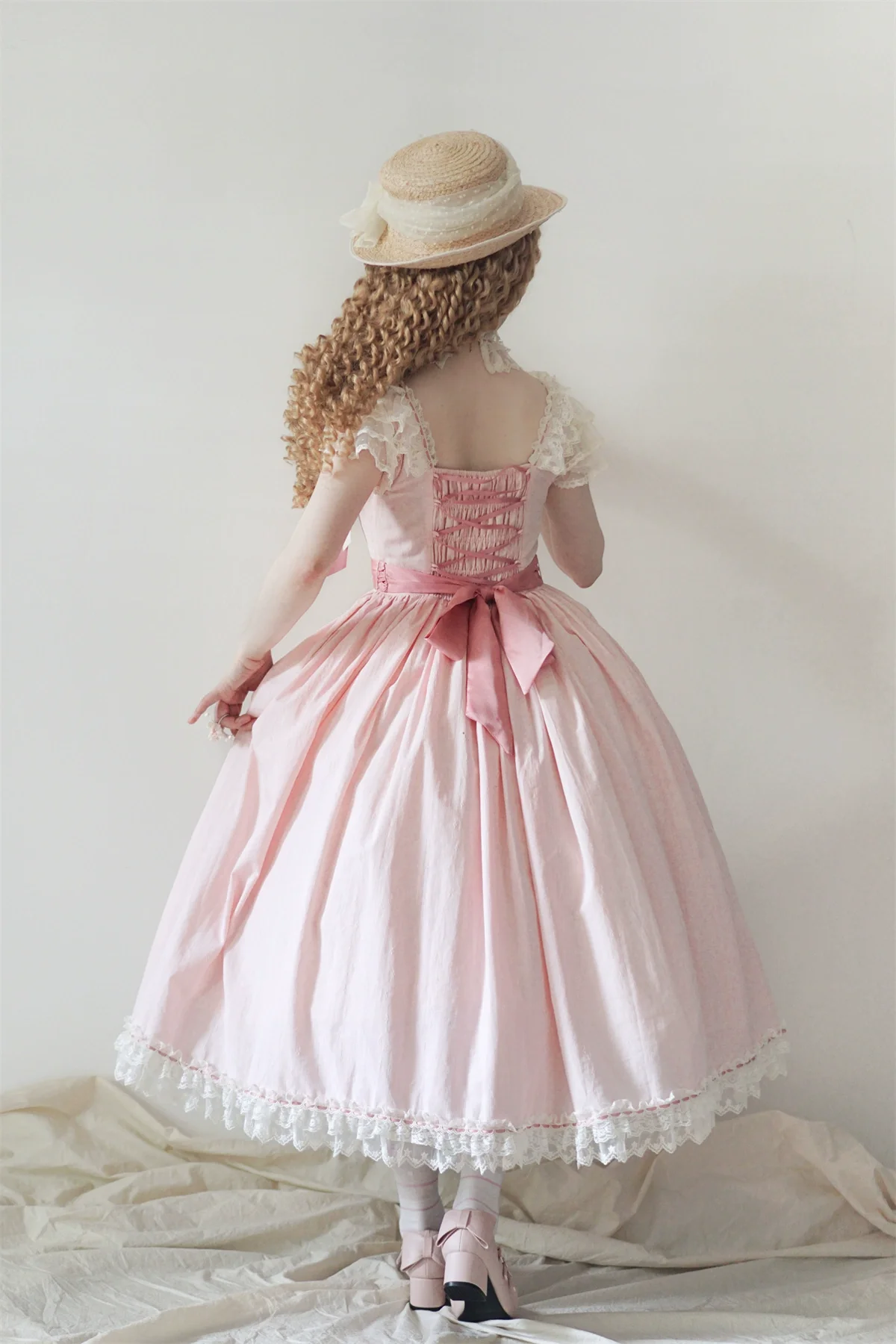 Fluttering Cherry Spring Strings - Cotton Sweet Lolita JSK Dress - Image 84