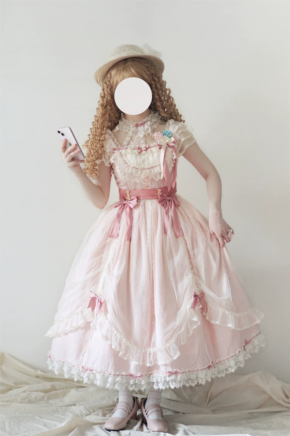 Fluttering Cherry Spring Strings - Cotton Sweet Lolita JSK Dress - Image 86