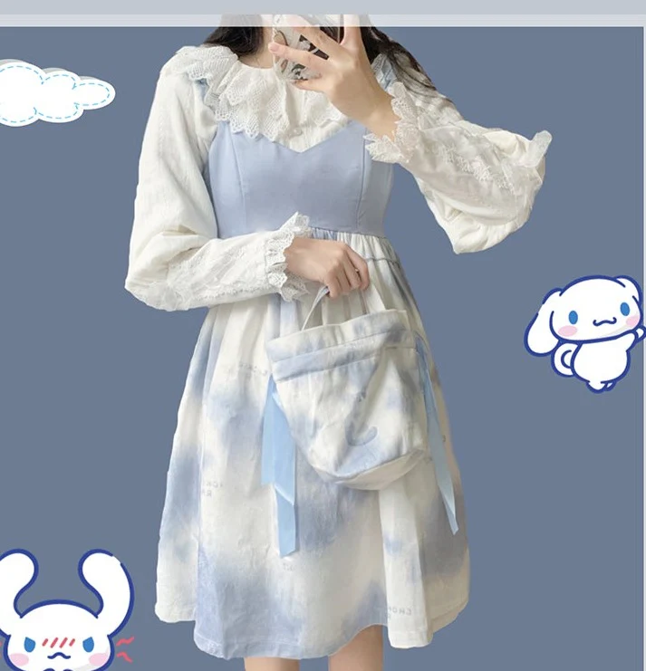 Plus Size Lolita Cotton Velvet Long Sleeve Blouse - Image 4