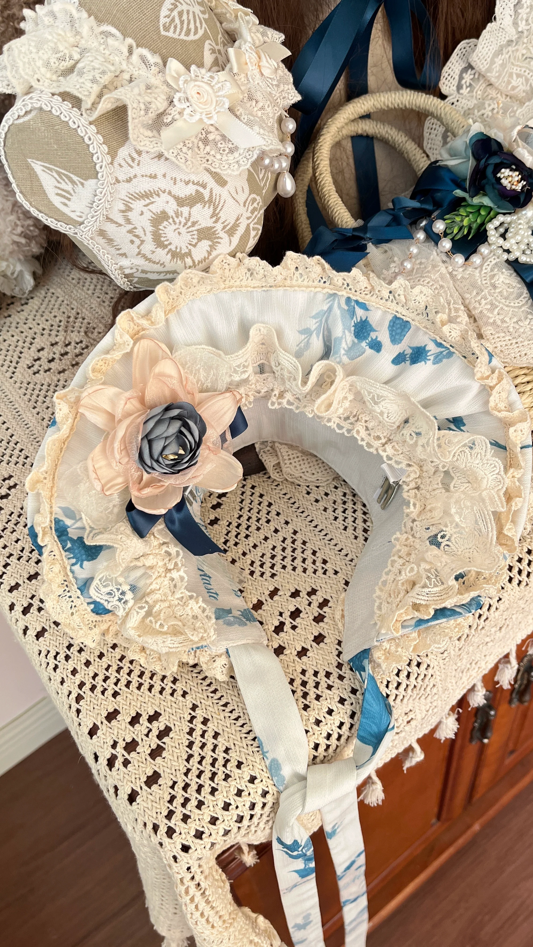 Mulberry Poem - Country Lolita Accessory Set Headdress and Handbag - Image 6