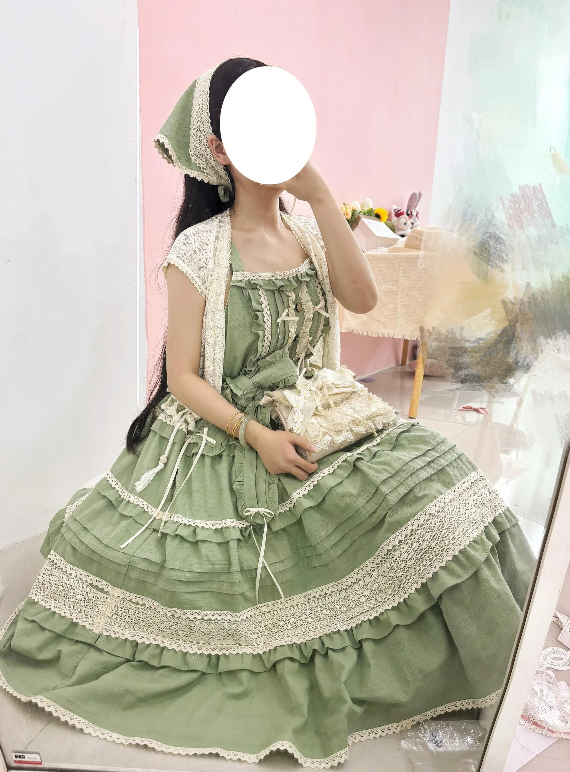 Qianmu - Summer Floral Tea - Country Lolita Cotton Jumper Dress Burlap Dress - Image 18