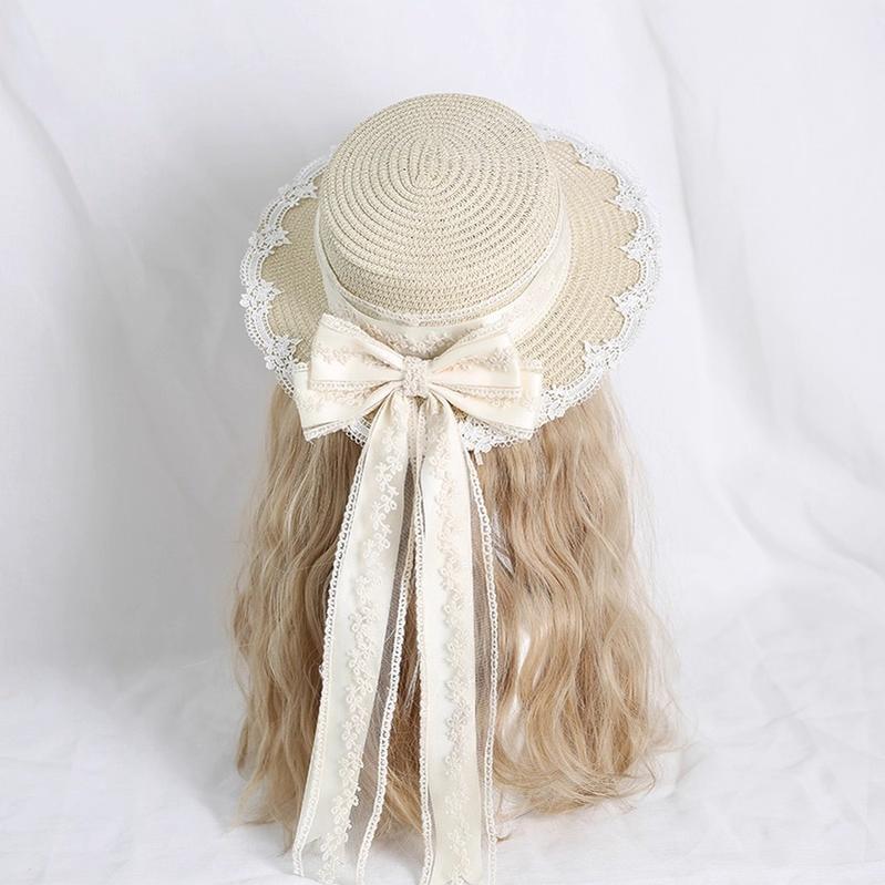 Xiaogui - Country Lolita Handmade Lace Straw Hat