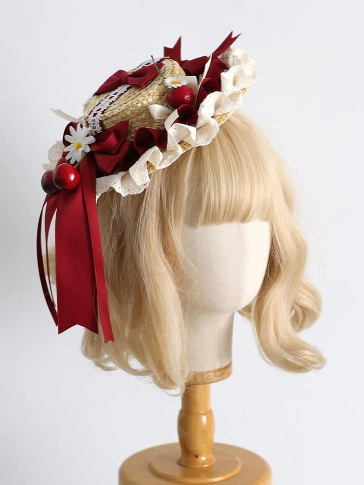 Xiaogui - Country Lolita Headdress, Daisy & Cherry Inspired - Image 12