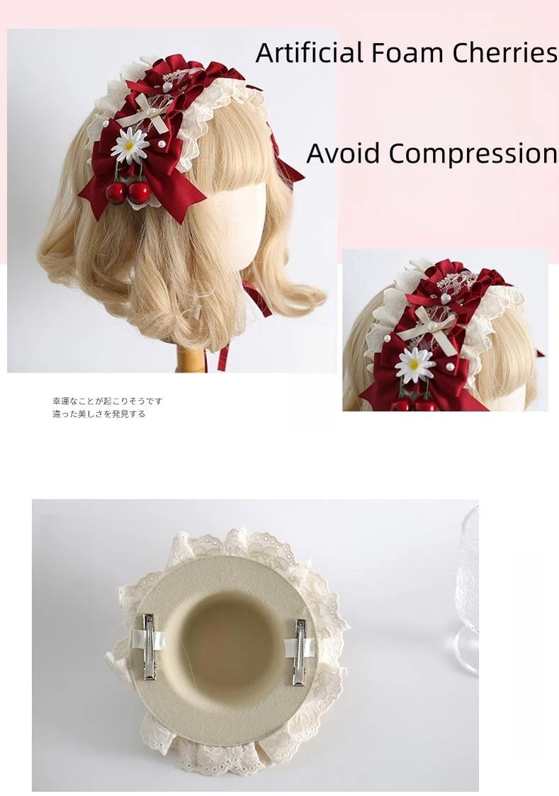 Xiaogui - Country Lolita Headdress, Daisy & Cherry Inspired - Image 17