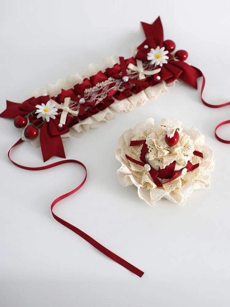 Xiaogui - Country Lolita Headdress, Daisy & Cherry Inspired - Image 9