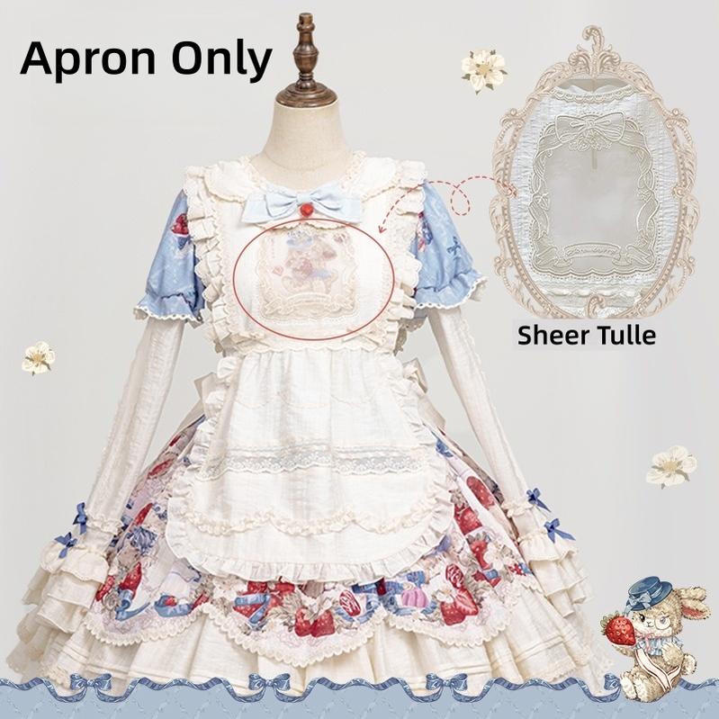 Sweetheart Rabbit Berry - Country Lolita Ivory Blouse, Underskirt & Apron - Image 18