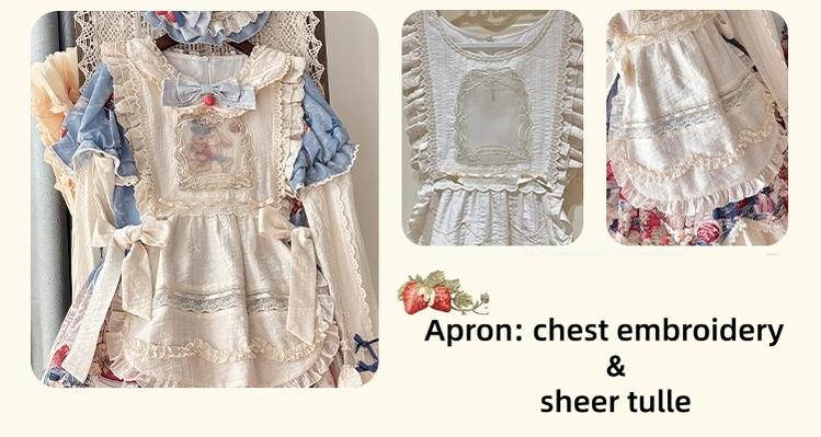 Sweetheart Rabbit Berry - Country Lolita Ivory Blouse, Underskirt & Apron - Image 8