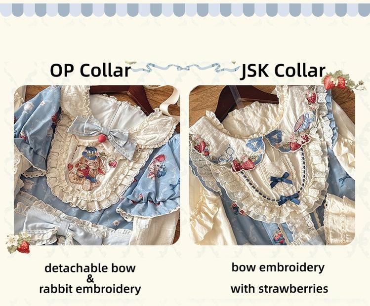 Sweetheart Rabbit Berry - Country Lolita JSK & OP Dress Suit - Image 15