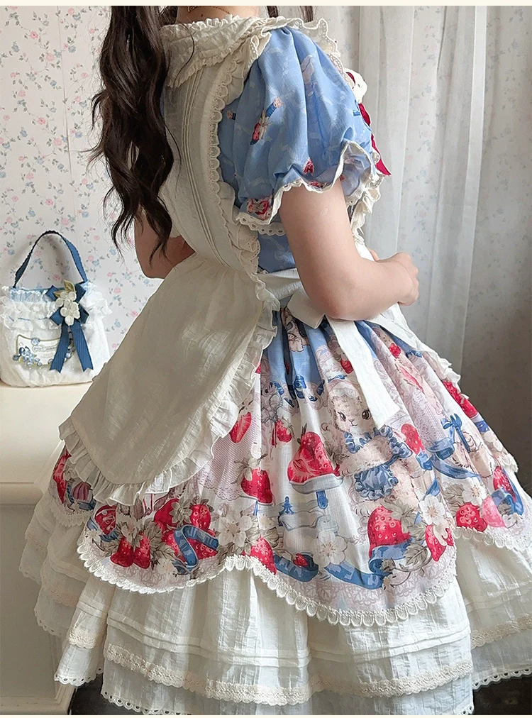 Sweetheart Rabbit Berry - Country Lolita JSK & OP Dress Suit - Image 30