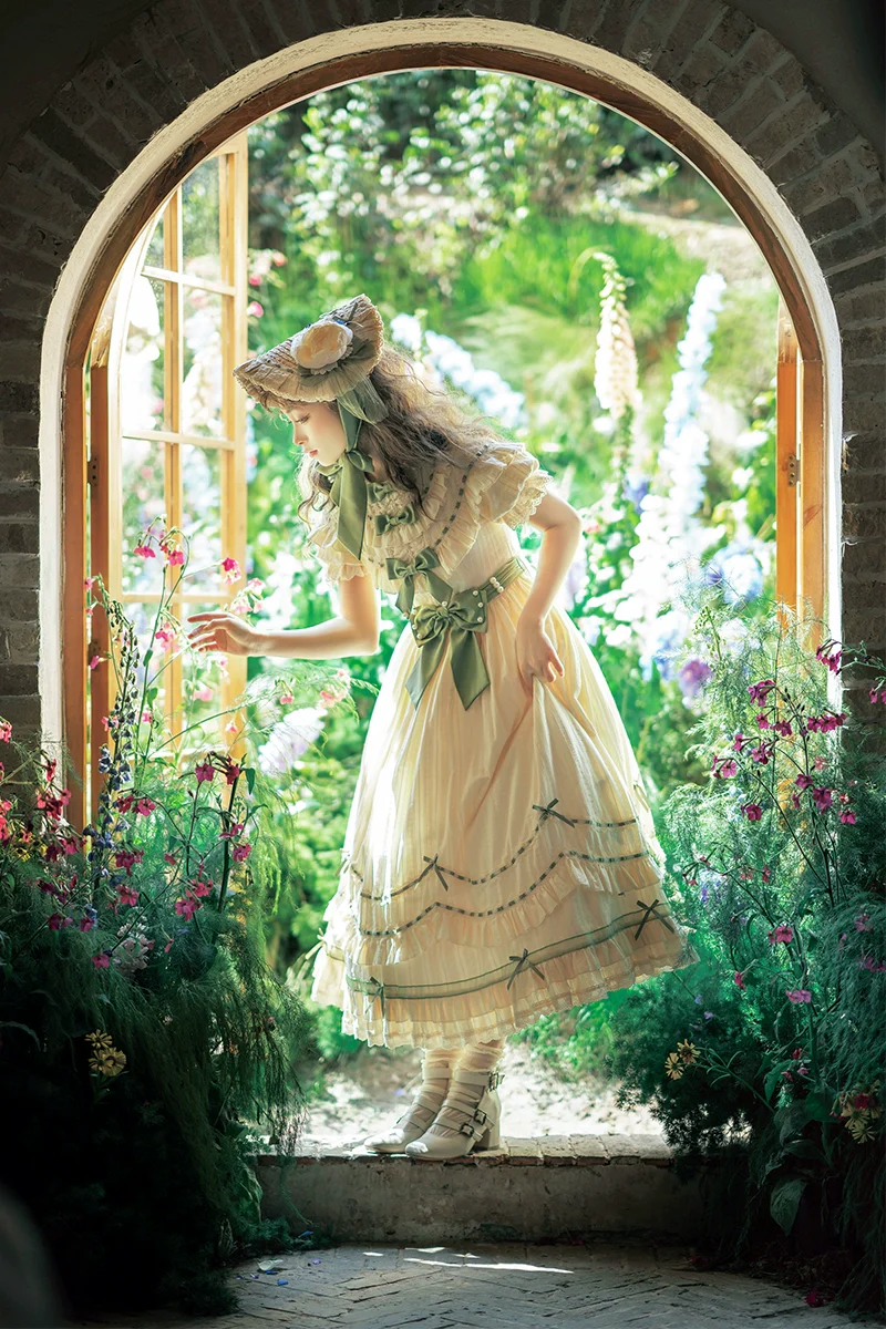 Lemon Cantata - Lily of the Valley - Country Lolita OP Dress, Tiered Ruffles - Image 4