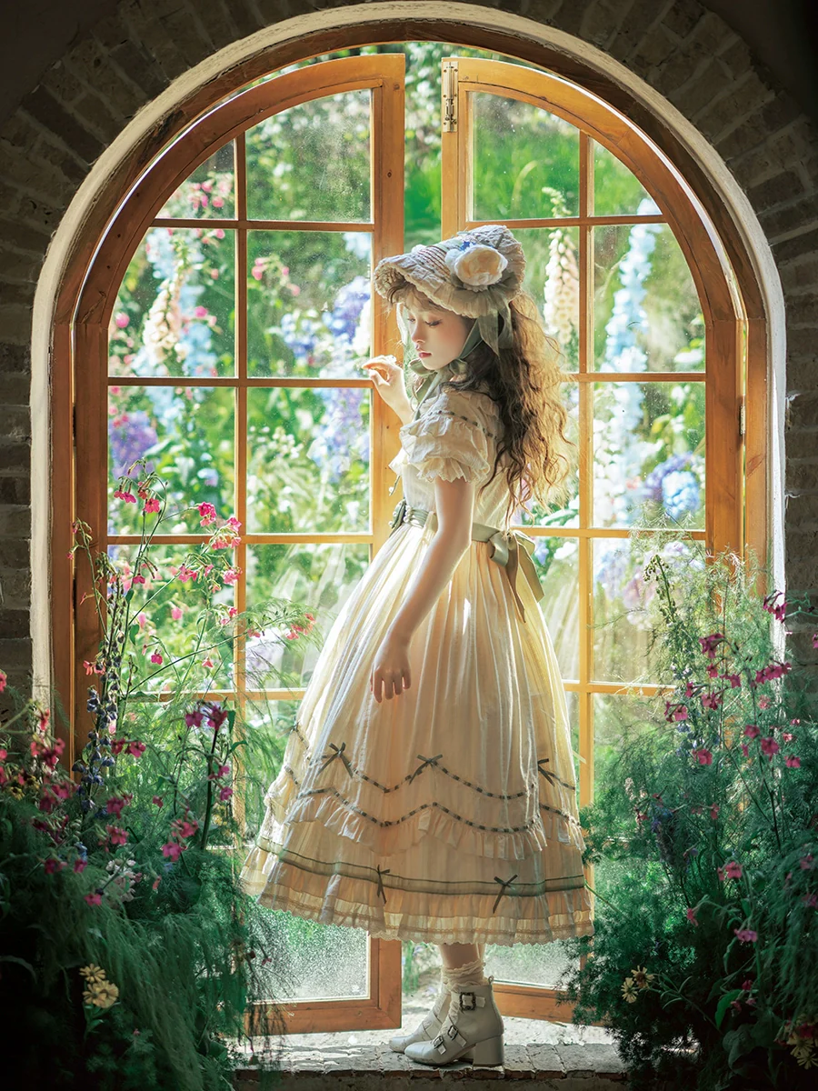 Lemon Cantata - Lily of the Valley - Country Lolita OP Dress, Tiered Ruffles - Image 5