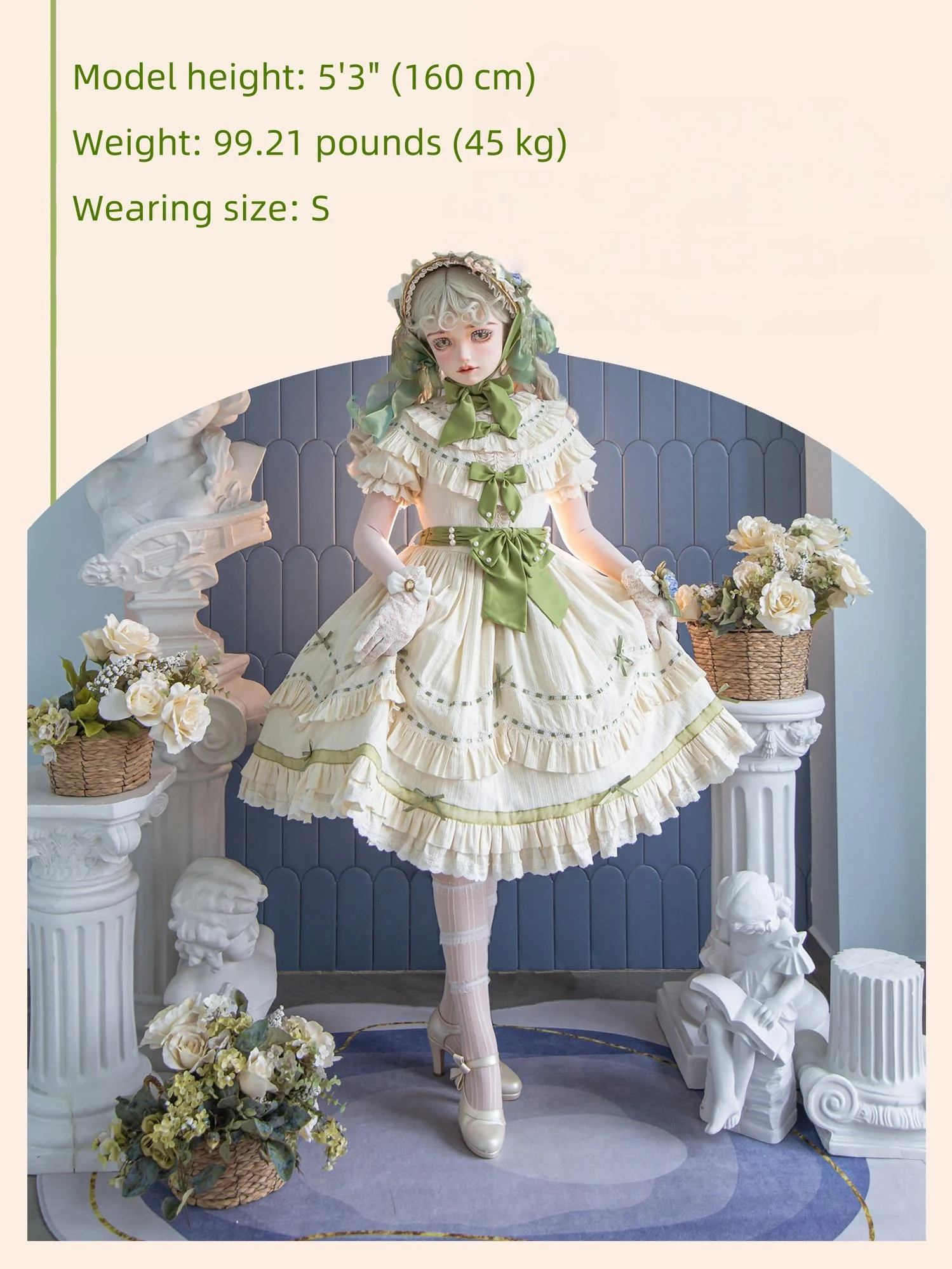 Lemon Cantata - Lily of the Valley - Country Lolita OP Dress, Tiered Ruffles - Image 7