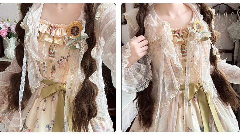 Bunny Harvest Season - Country Lolita Peter Pan Collar OP, Bunny Print JSK - Image 10