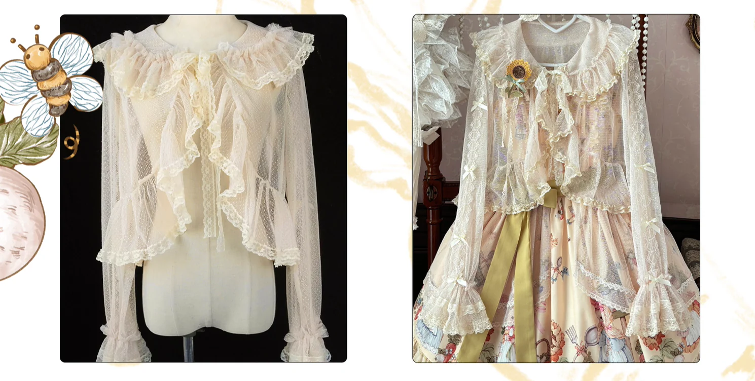 Bunny Harvest Season - Country Lolita Peter Pan Collar OP, Bunny Print JSK - Image 6