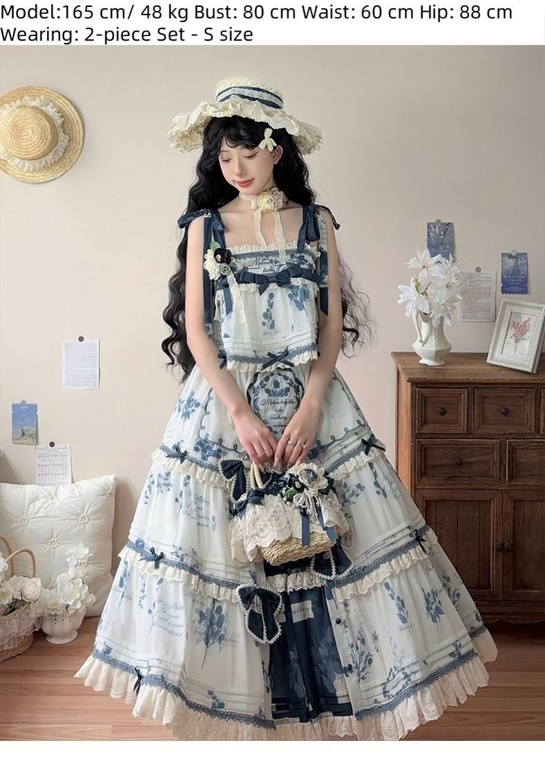 Mulberry Poem - Country Lolita Printed Dress with Cardigan Set - Image 17
