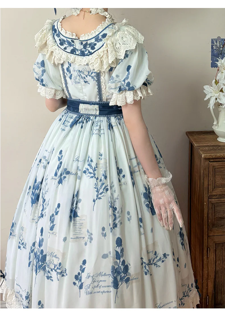 Mulberry Poem - Country Lolita Printed Dress with Cardigan Set - Image 21