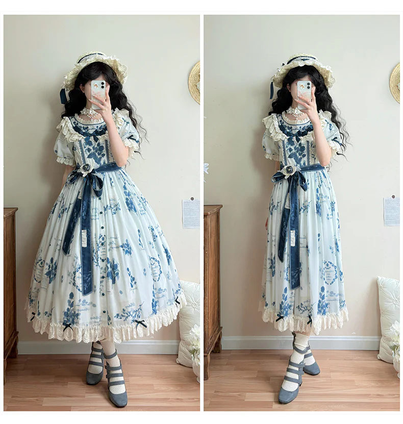 Mulberry Poem - Country Lolita Printed Dress with Cardigan Set - Image 23