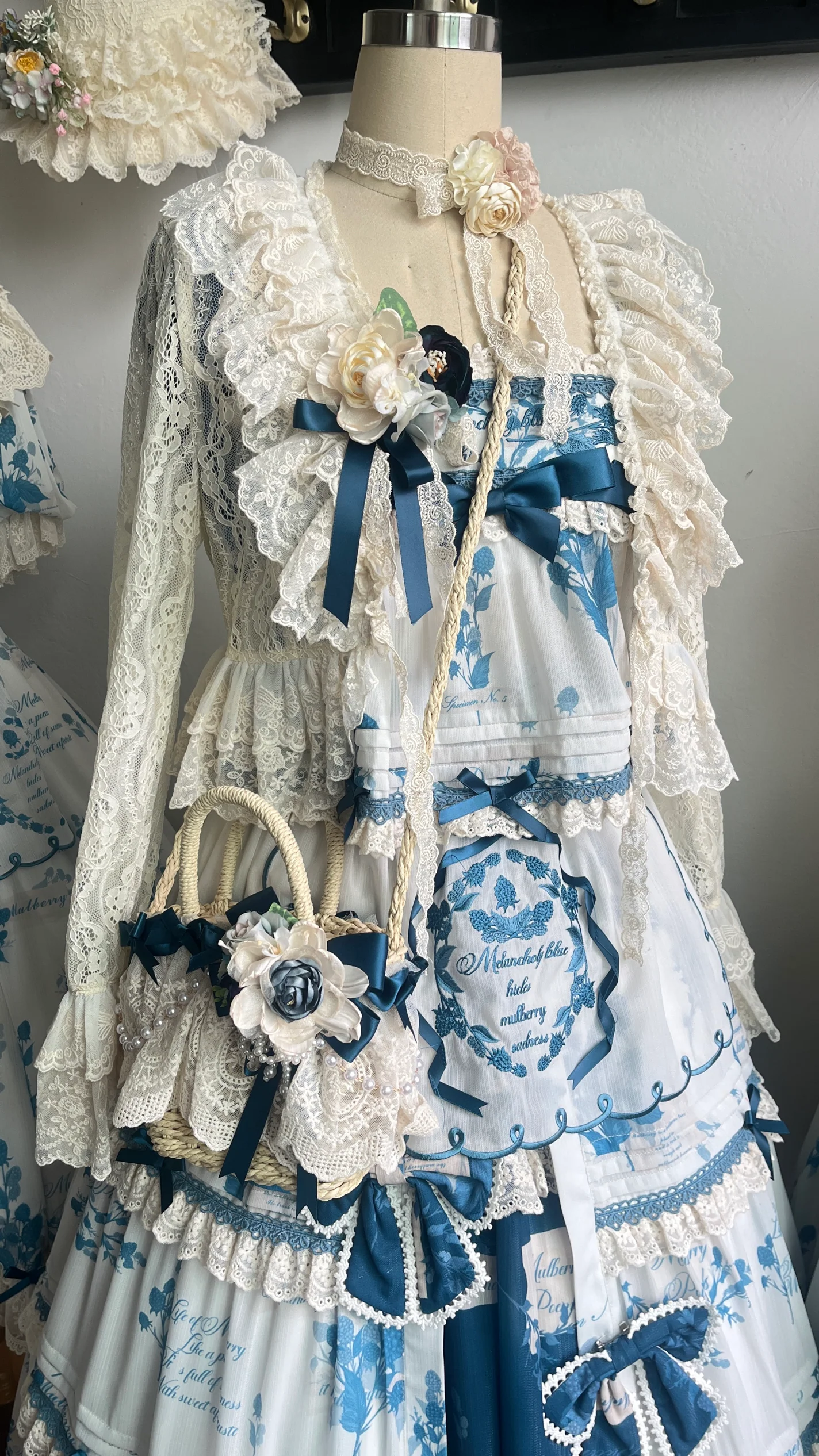 Mulberry Poem - Country Lolita Printed Dress with Cardigan Set - Image 25
