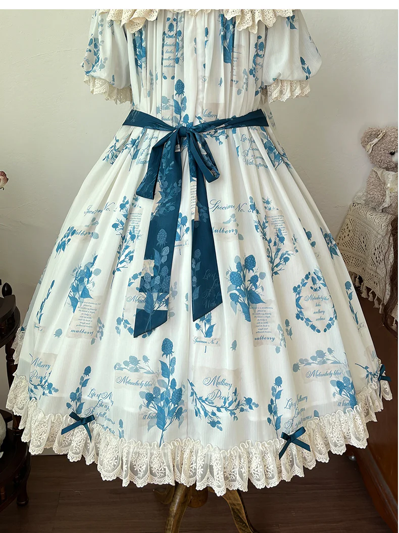 Mulberry Poem - Country Lolita Printed Dress with Cardigan Set - Image 30