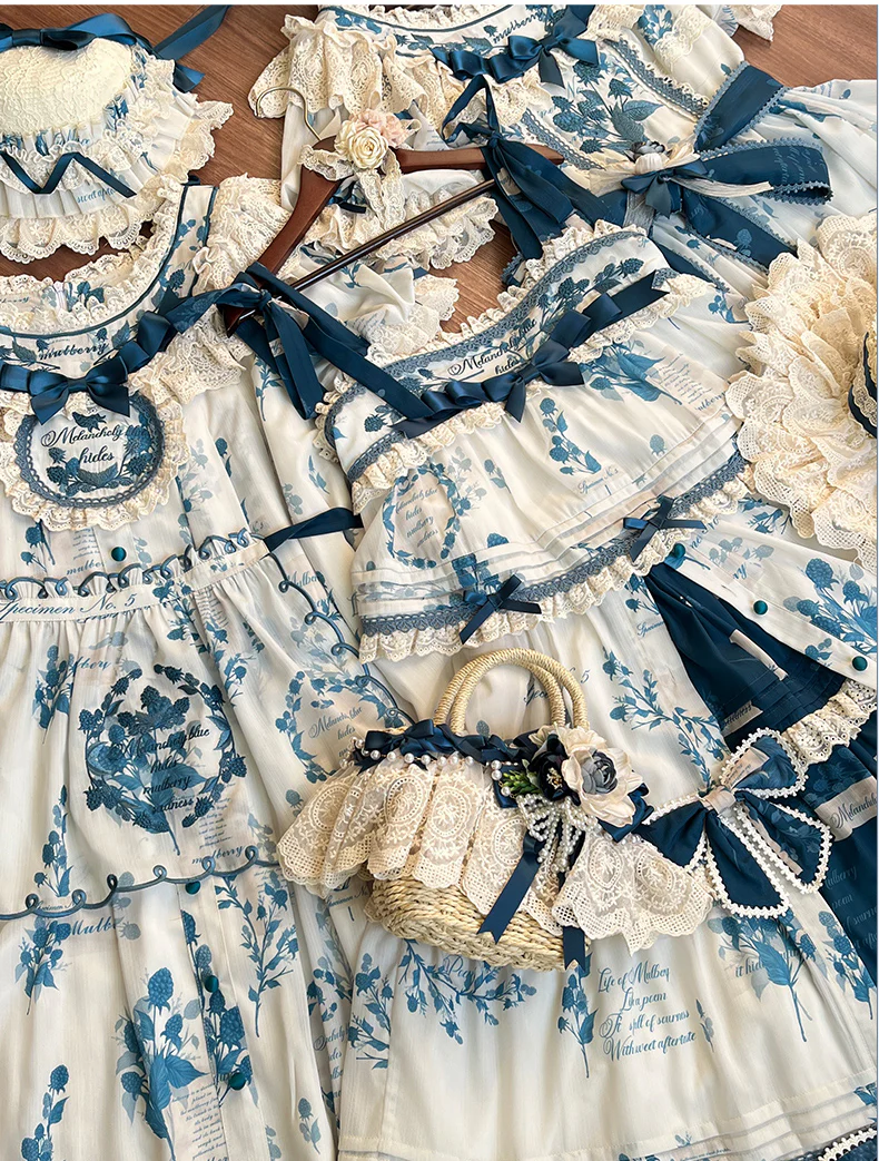 Mulberry Poem - Country Lolita Printed Dress with Cardigan Set - Image 31