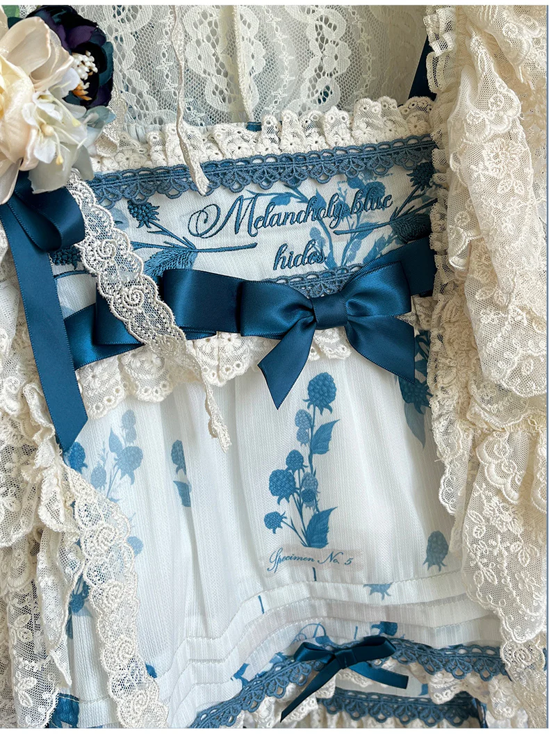 Mulberry Poem - Country Lolita Printed Dress with Cardigan Set - Image 36