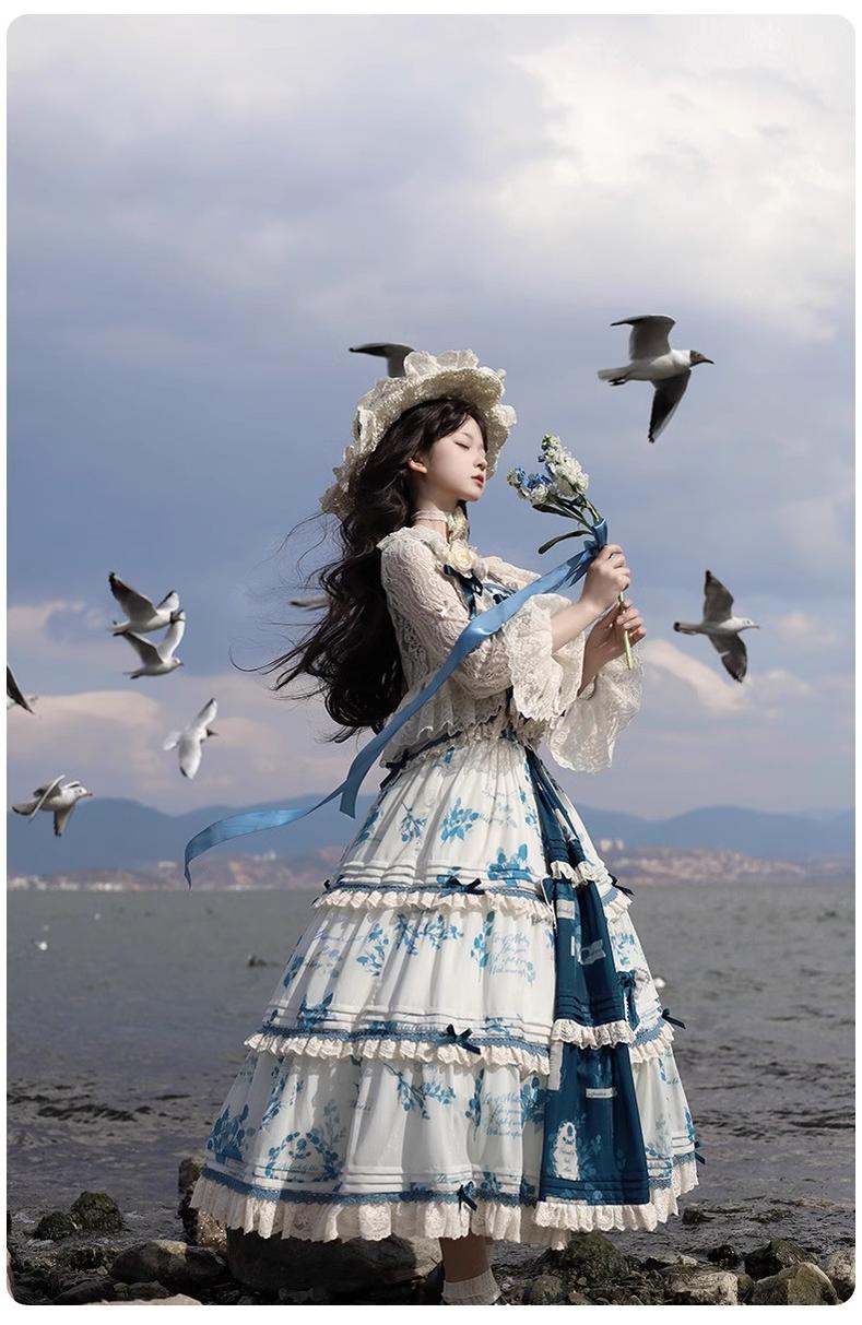 Mulberry Poem - Country Lolita Printed Dress with Cardigan Set - Image 4