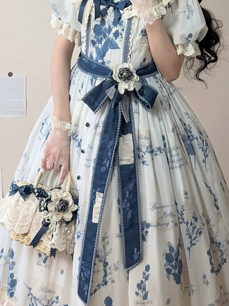Mulberry Poem - Country Lolita Printed Dress with Cardigan Set - Image 41