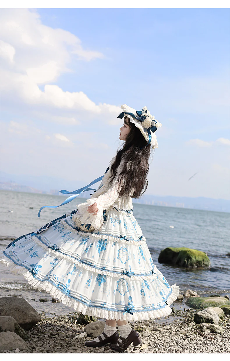 Mulberry Poem - Country Lolita Printed Dress with Cardigan Set - Image 5