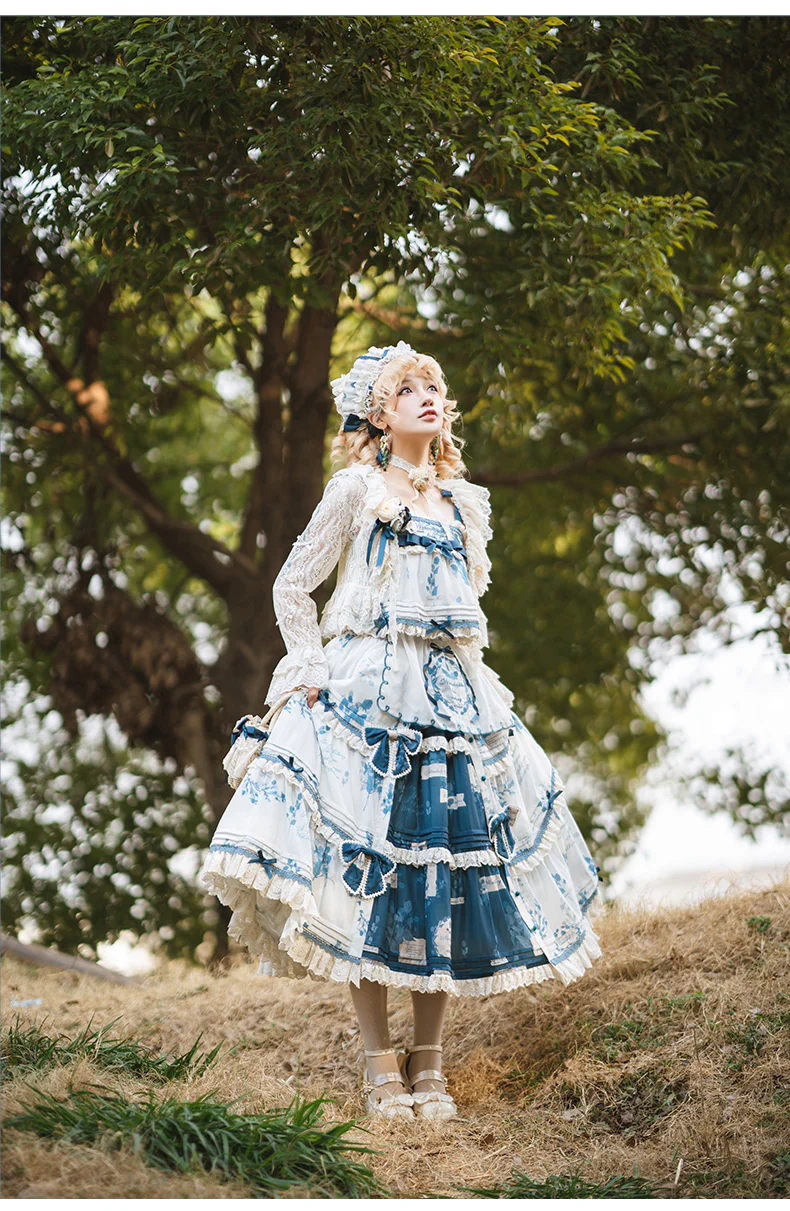 Mulberry Poem - Country Lolita Printed Dress with Cardigan Set - Image 6