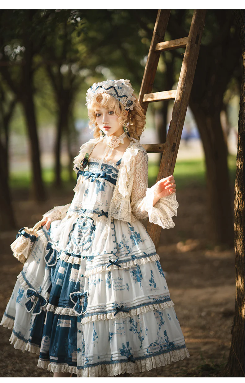 Mulberry Poem - Country Lolita Printed Dress with Cardigan Set - Image 7