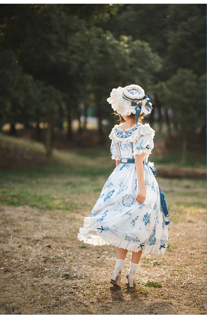 Mulberry Poem - Country Lolita Printed Dress with Cardigan Set - Image 8