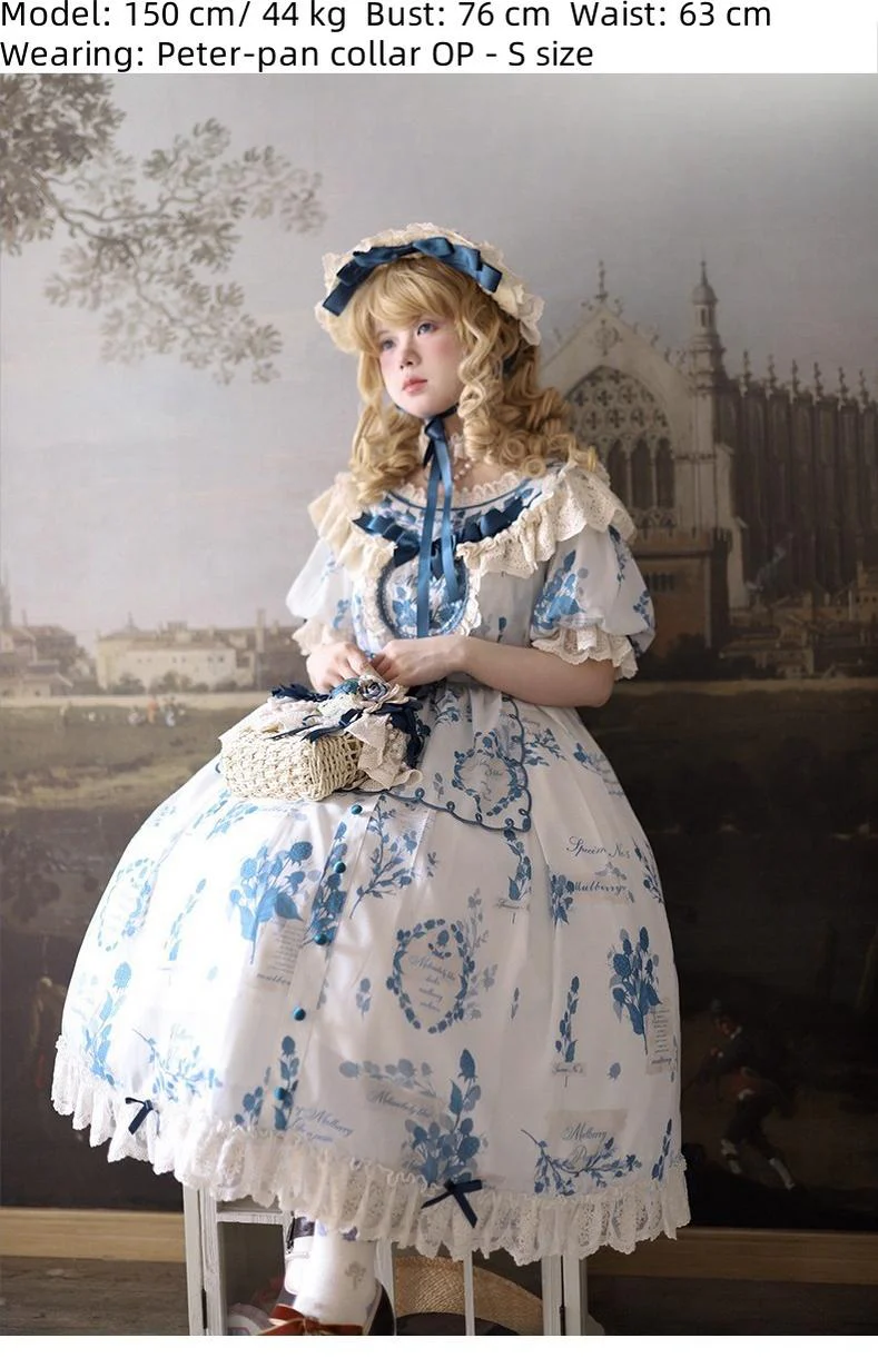 Mulberry Poem - Country Lolita Printed Dress with Cardigan Set - Image 9